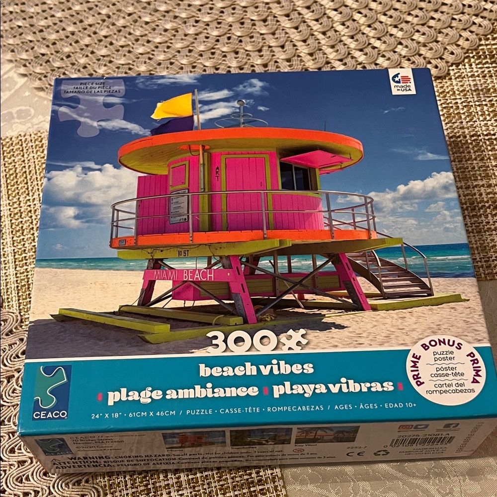 Ceaco Beach Vibes Puzzle - 300 Pieces - Pink and Orange. All pieces here!